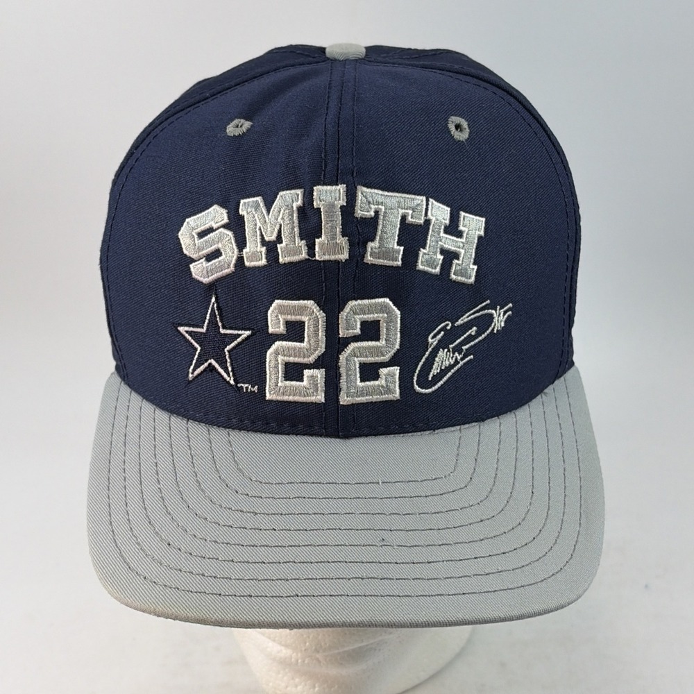 Vintage Dallas Cowboys Emmitt Smith Hat Cap Snap Back AJD Embroidered #22 90's